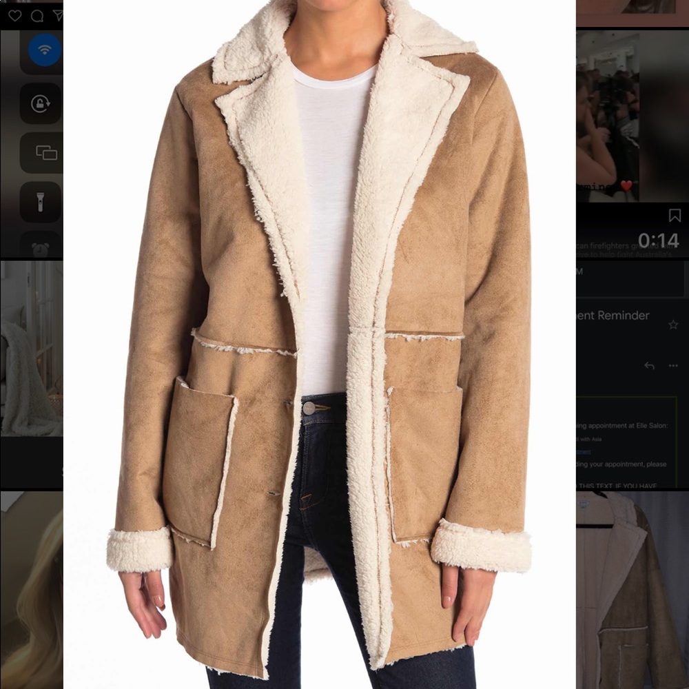 Faux Suede Shearling Jacket